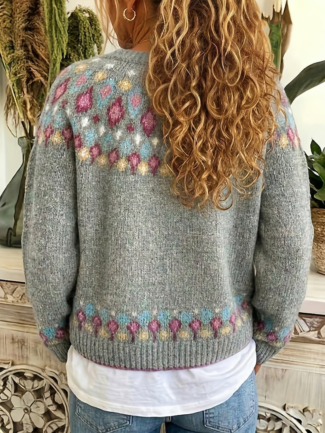 Maribel | Fair Isle Stickad Cardigan