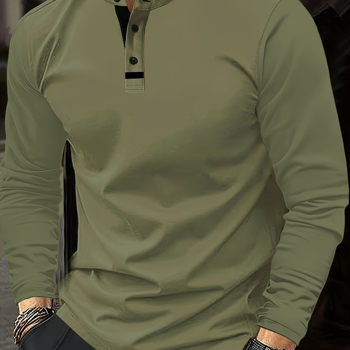 Reginald | Raffinerad långärmad Henley-tröja