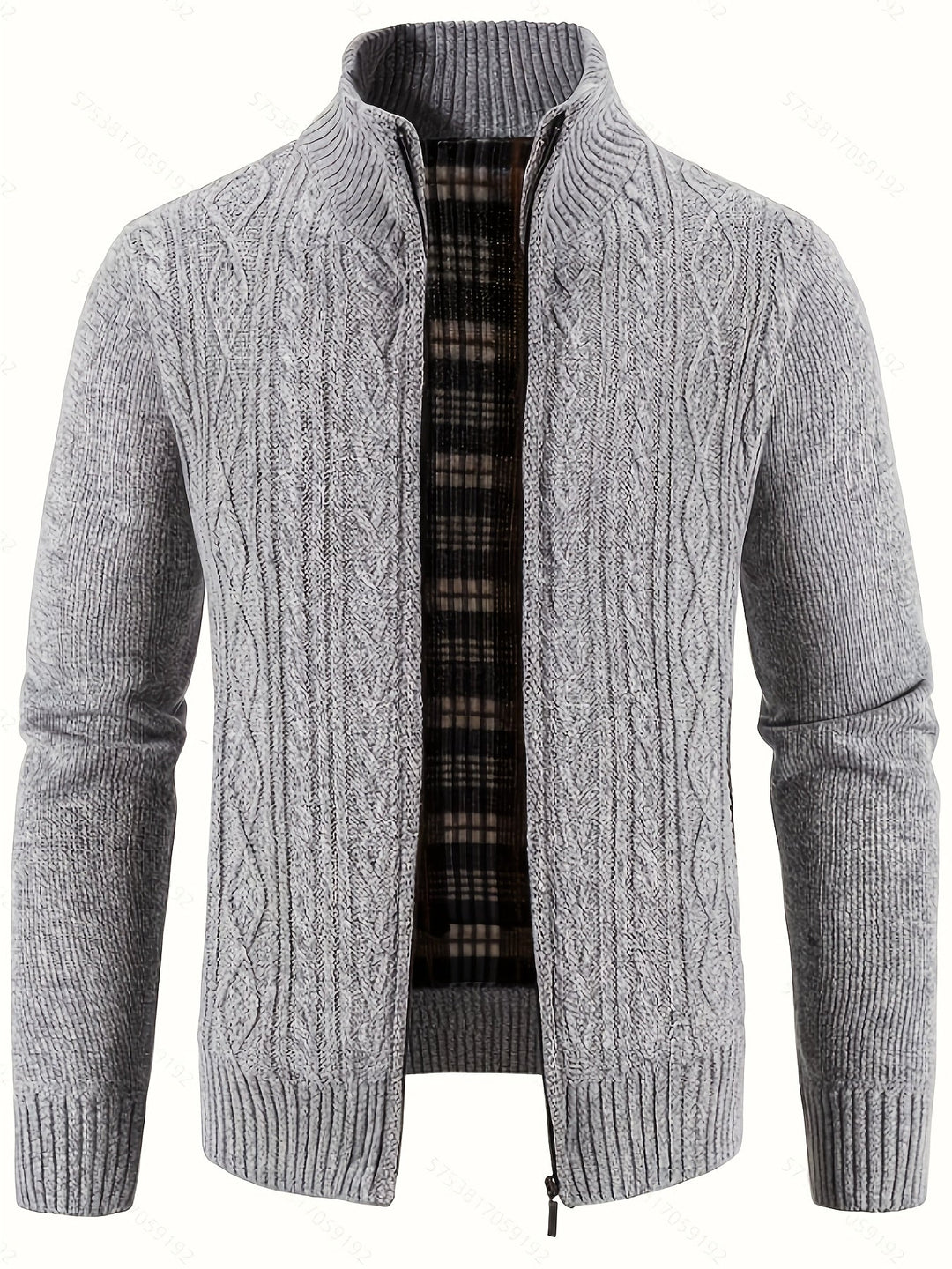 Edmund | Texturerad Ståkrage Zip Cardigan