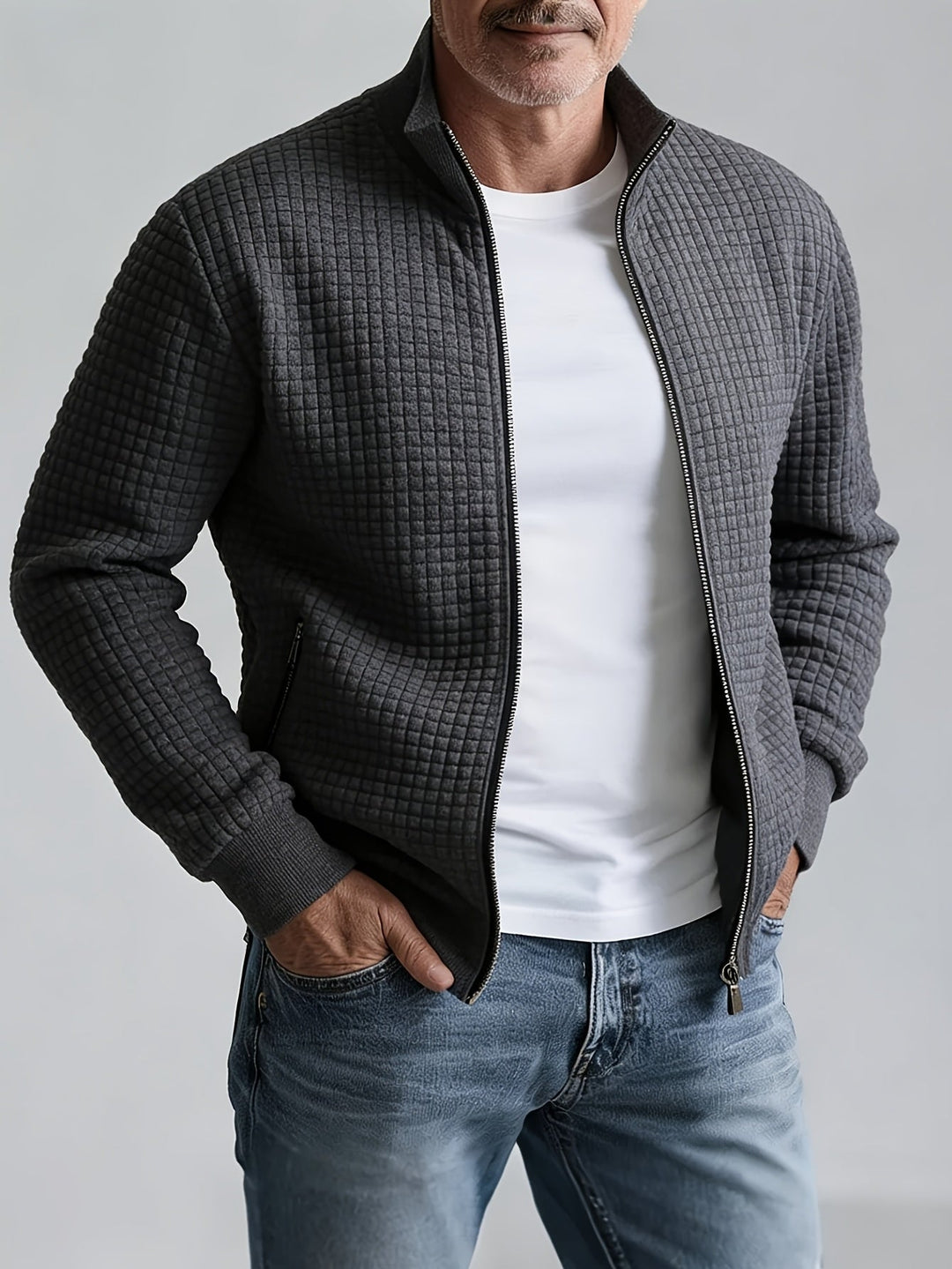 Grayson | Texturerad Jacka med Ståkrage