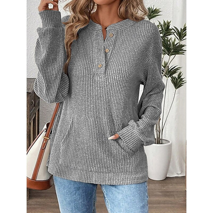 Nadia | Ribbade Knapp-Henley Topp