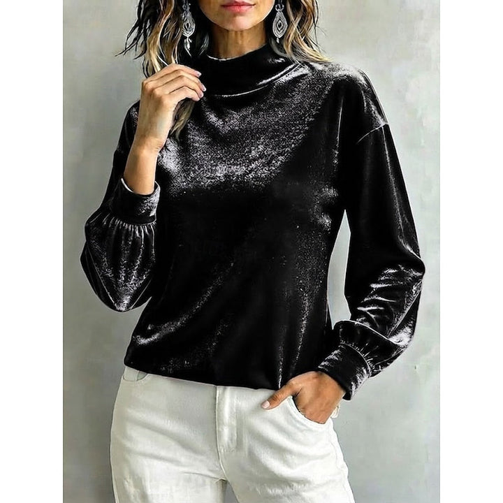 Belinda | Elegant Mock Neck Blus