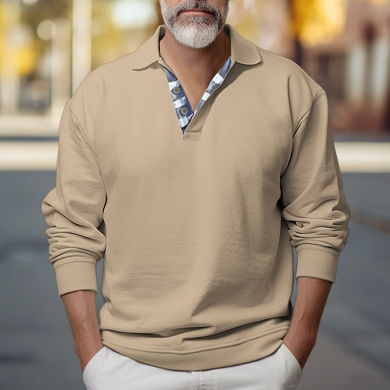 Landon | Polo-Krage Sweatshirt