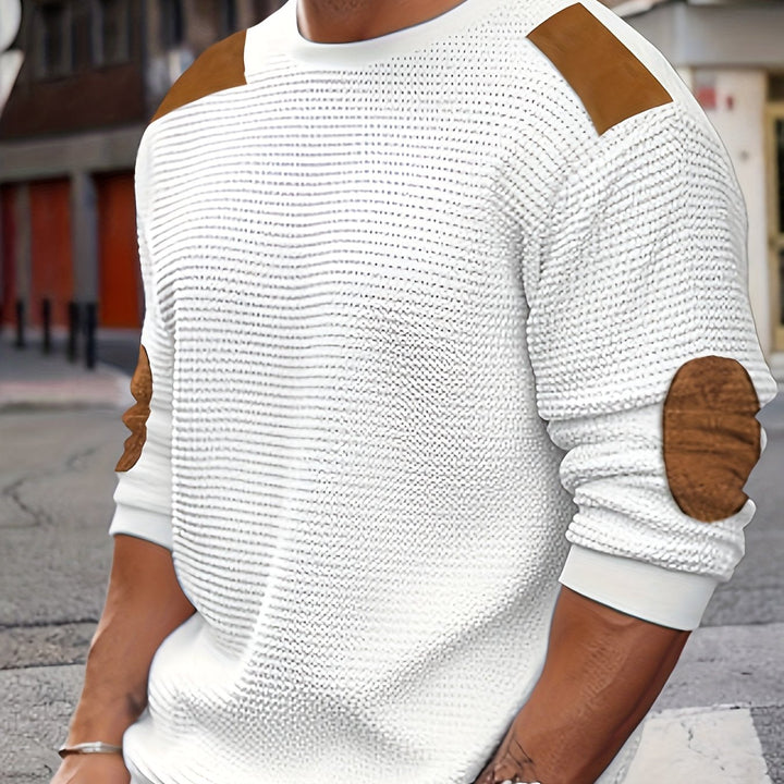 Oliver | Elbow-Patch Vaffelstickad Jumper