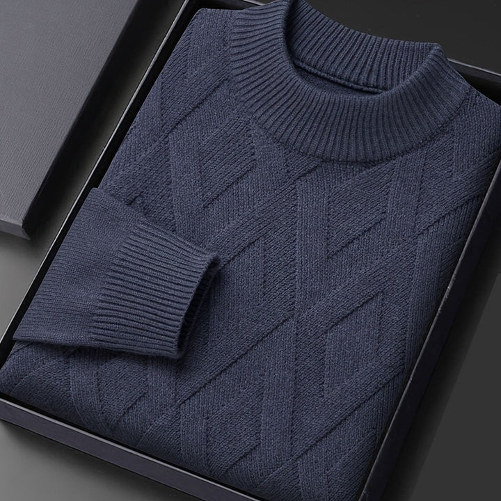 Leland | Texturerad Mock-Neck Jumper