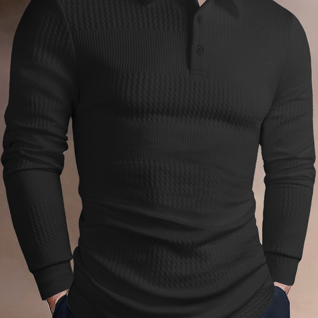 Clifford | Texturerad långärmad polo