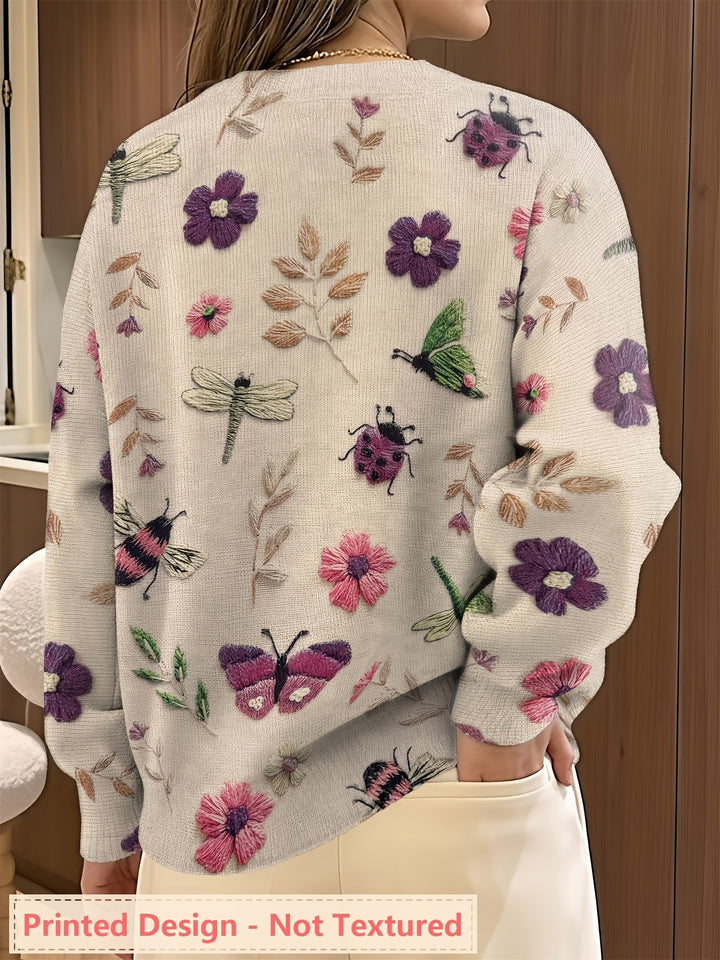 Meredith | Botanisk Tryck Crew Neck Tröja