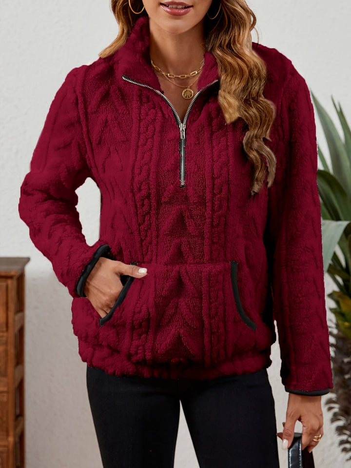 Thea | Texturerad Halv-Zip Pullover