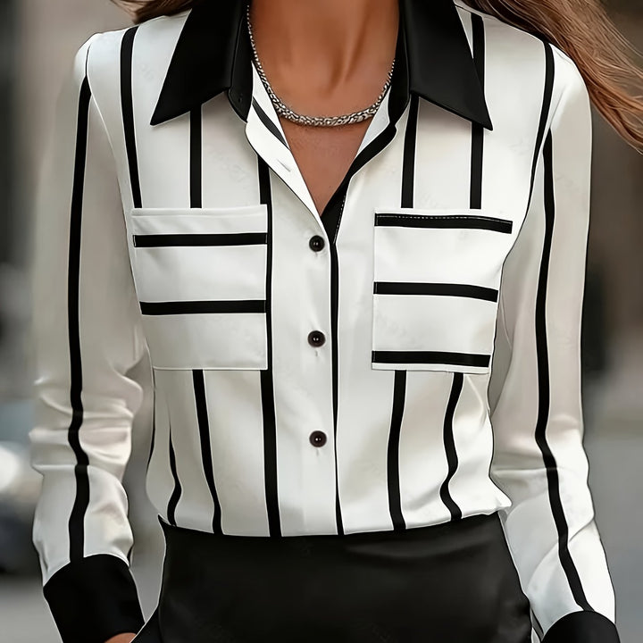 Whitney | Kontrast Rand Blus
