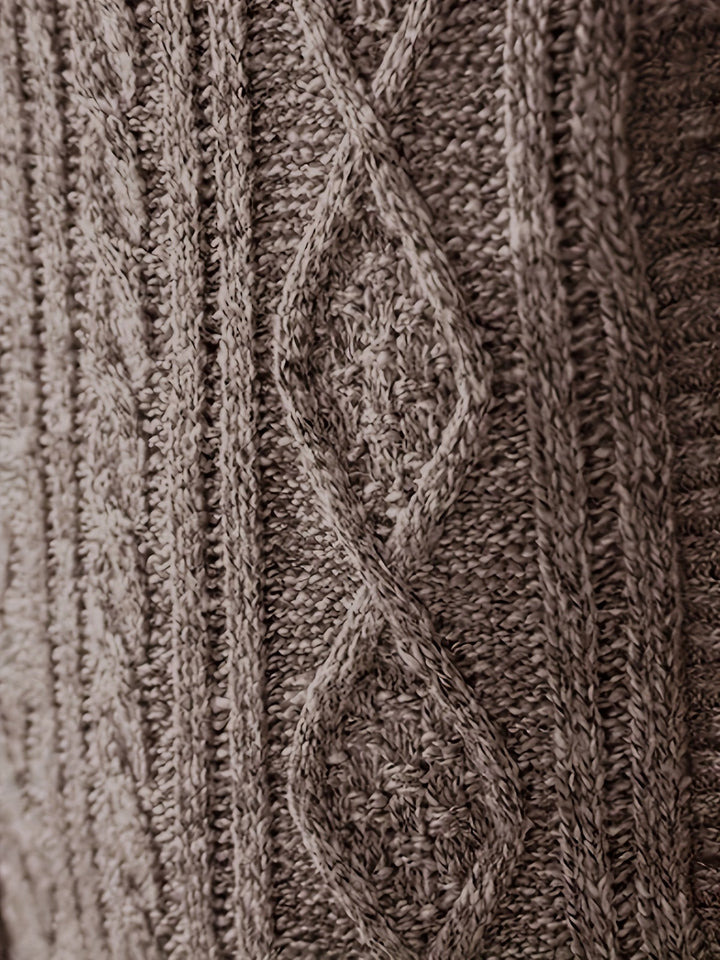 Edmund | Texturerad Ståkrage Zip Cardigan