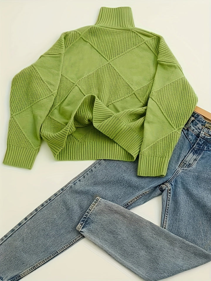 Freya | Texturerad Turtleneck Tröja