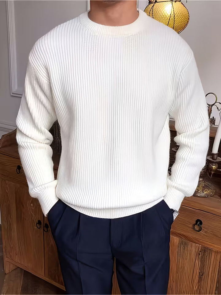 Harry | Stickad långärmad ribbad skjorta
