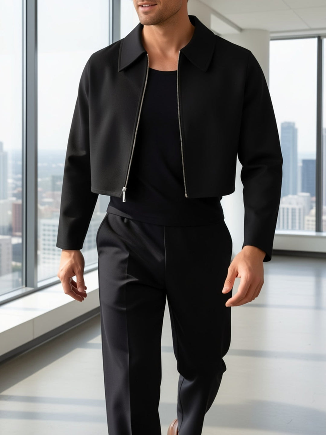 Tobias | Kortad Zip-Up Jacka