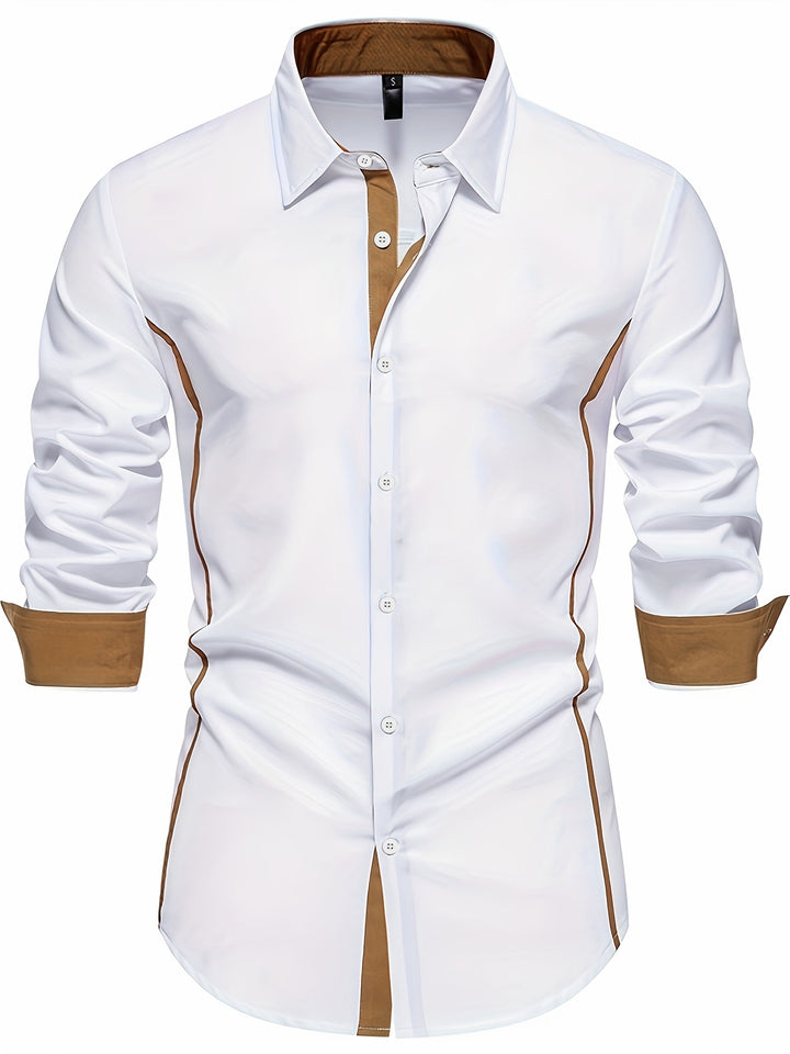 Damon | Kontrast-Trim Slim Fit Skjorta
