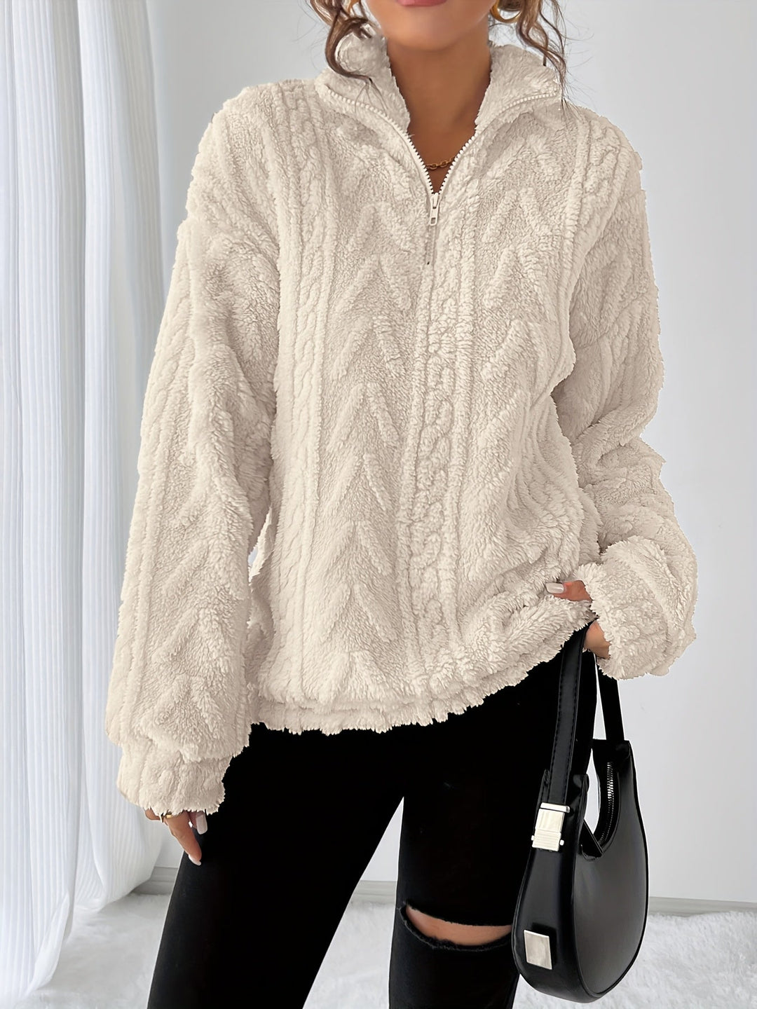 Susanna | Mysig Texturerad Sweatshirt