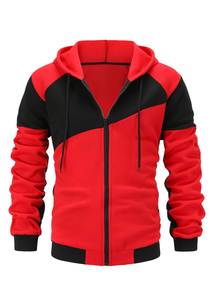 Xavier | Färgglad Block Zip-Up Hoodie-jacka