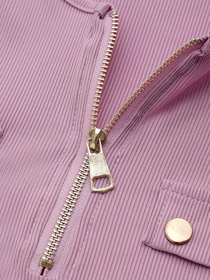 Anneliese | Ribbade Zip-Front Topp