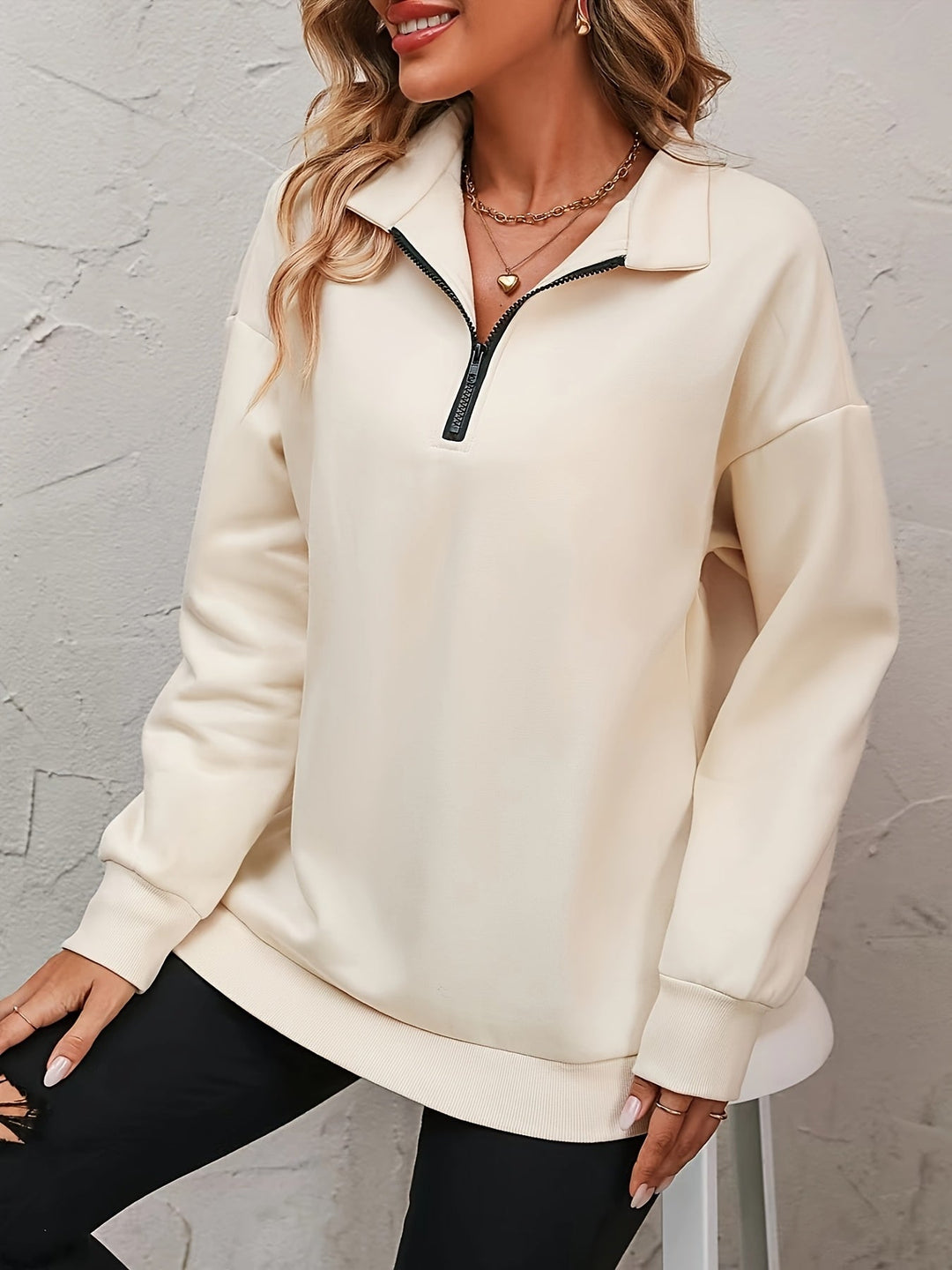 Elsie | Avslappnad Halv-Zip Sweatshirt