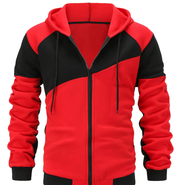 Xavier | Färgglad Block Zip-Up Hoodie-jacka