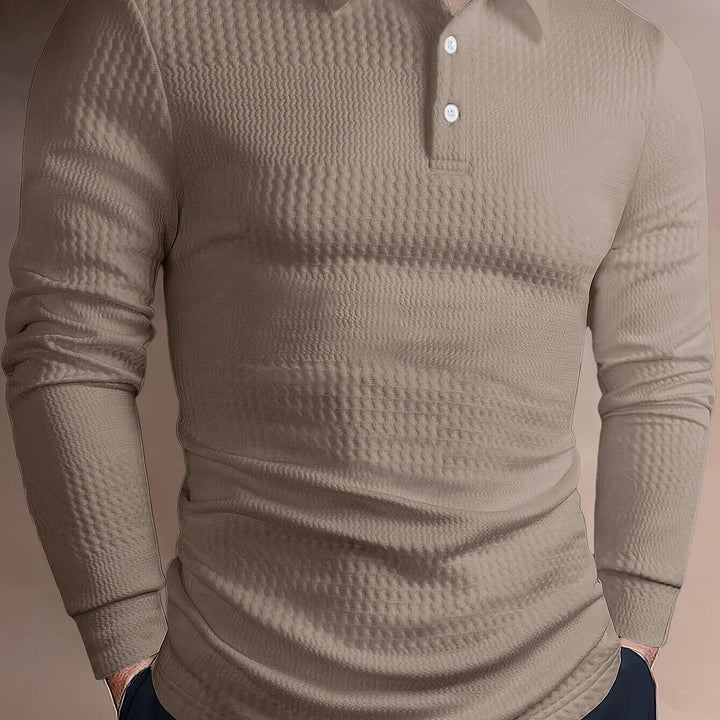 Clifford | Texturerad långärmad polo