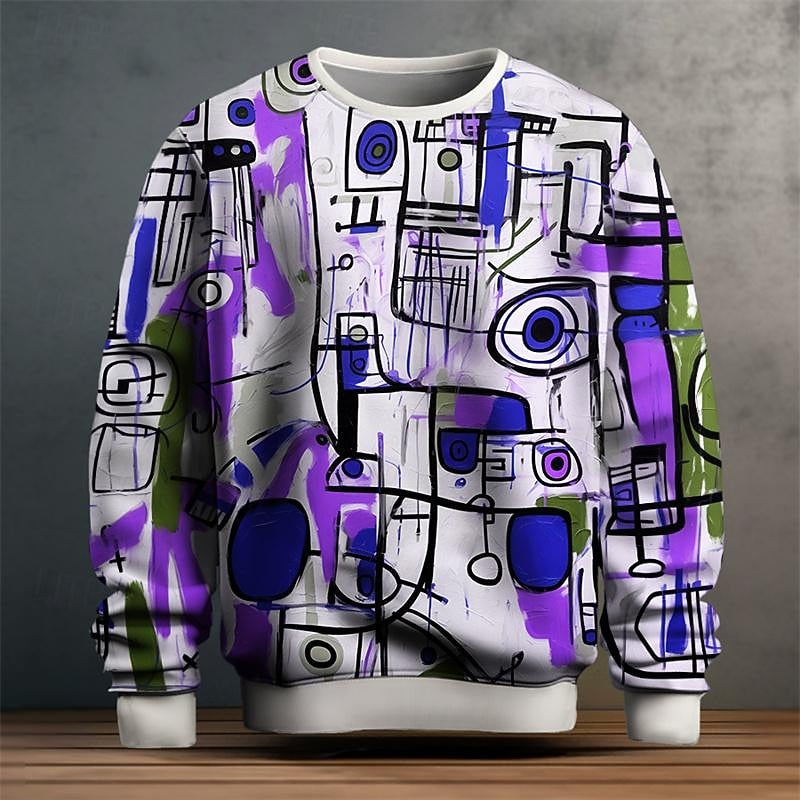 Grant | Konstnärlig Tryck Crew Neck Sweatshirt