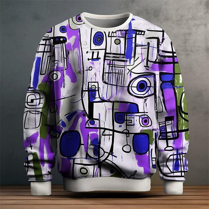 Grant | Konstnärlig Tryck Crew Neck Sweatshirt