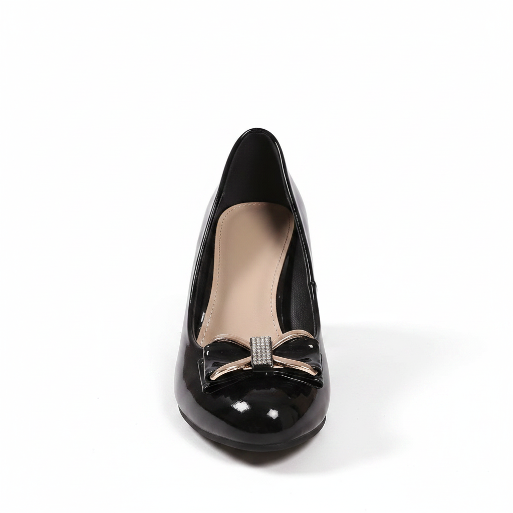 Evelyn | Båge Detalj Blockklack Pumps