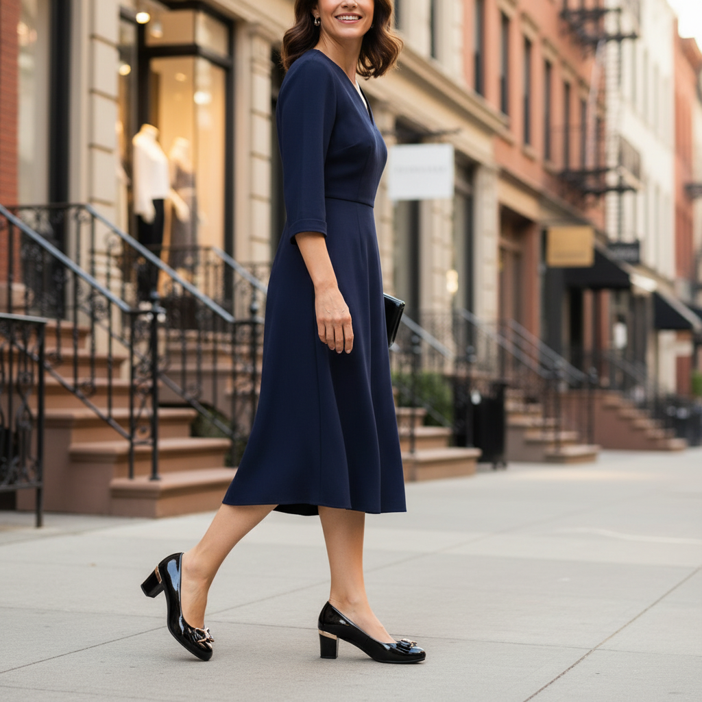 Evelyn | Båge Detalj Blockklack Pumps