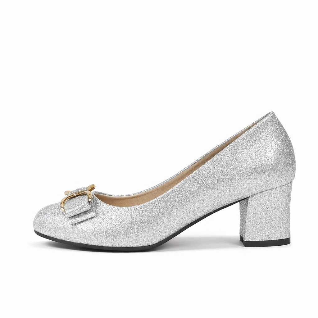 Evelyn | Båge Detalj Blockklack Pumps