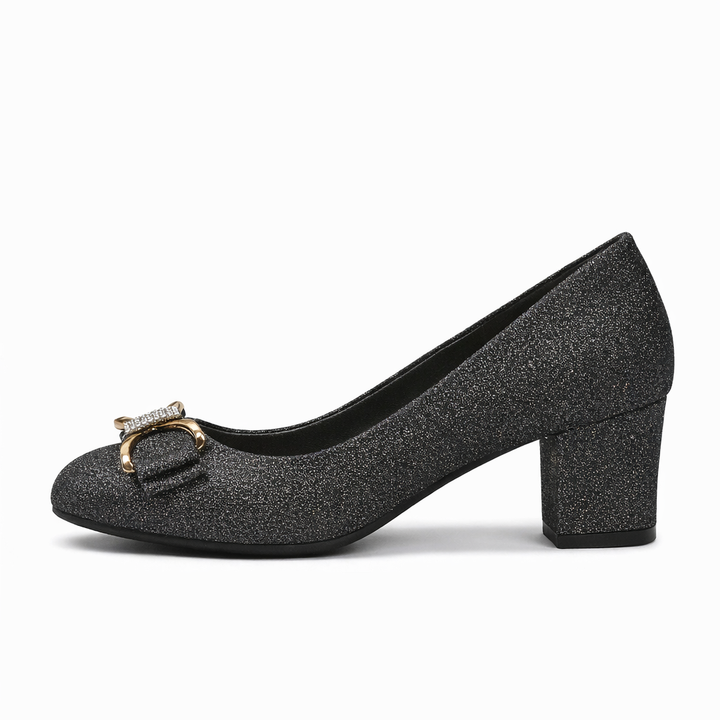 Evelyn | Båge Detalj Blockklack Pumps