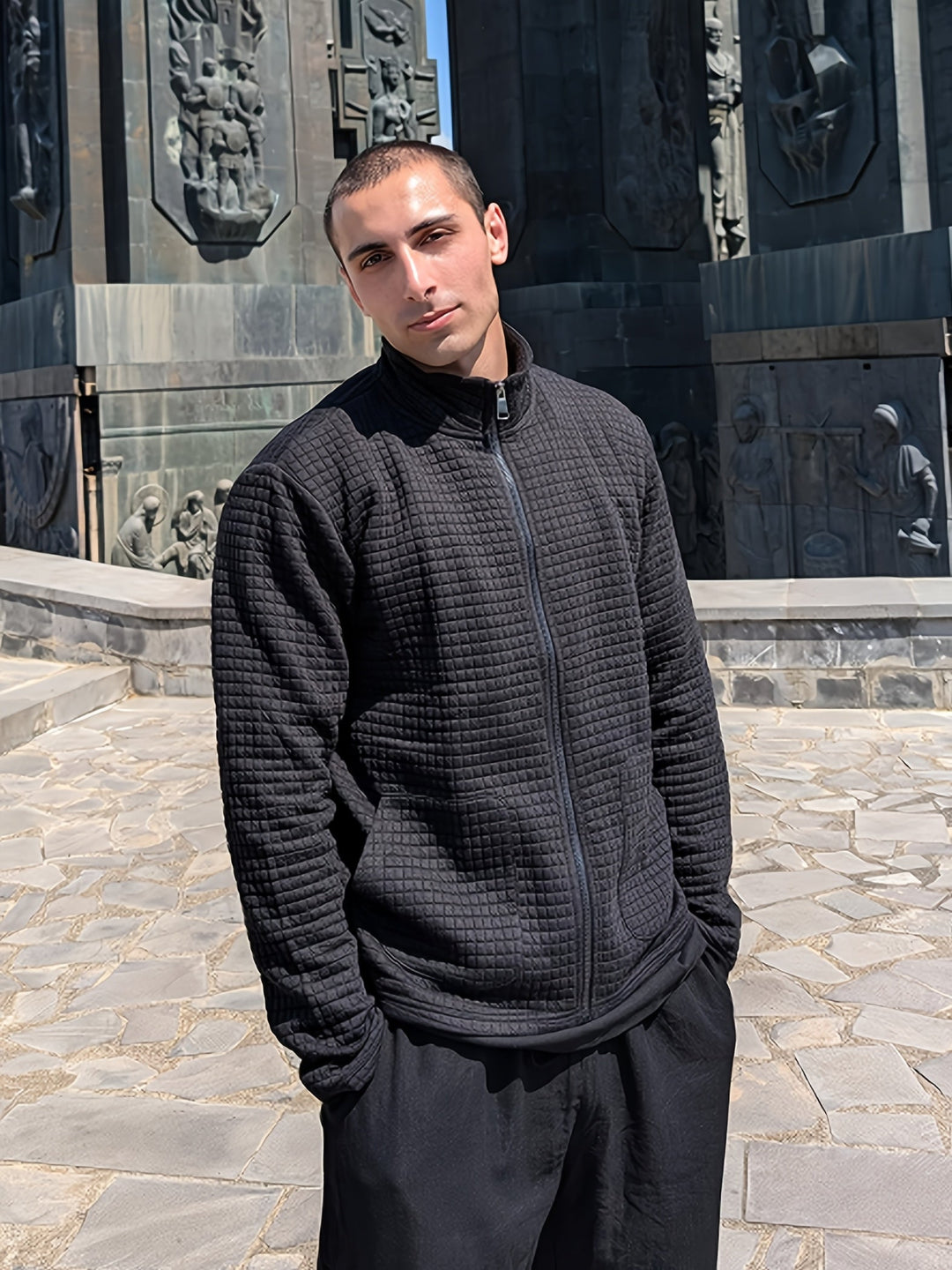 Tobias | Texturerad Zip-Up Jacka