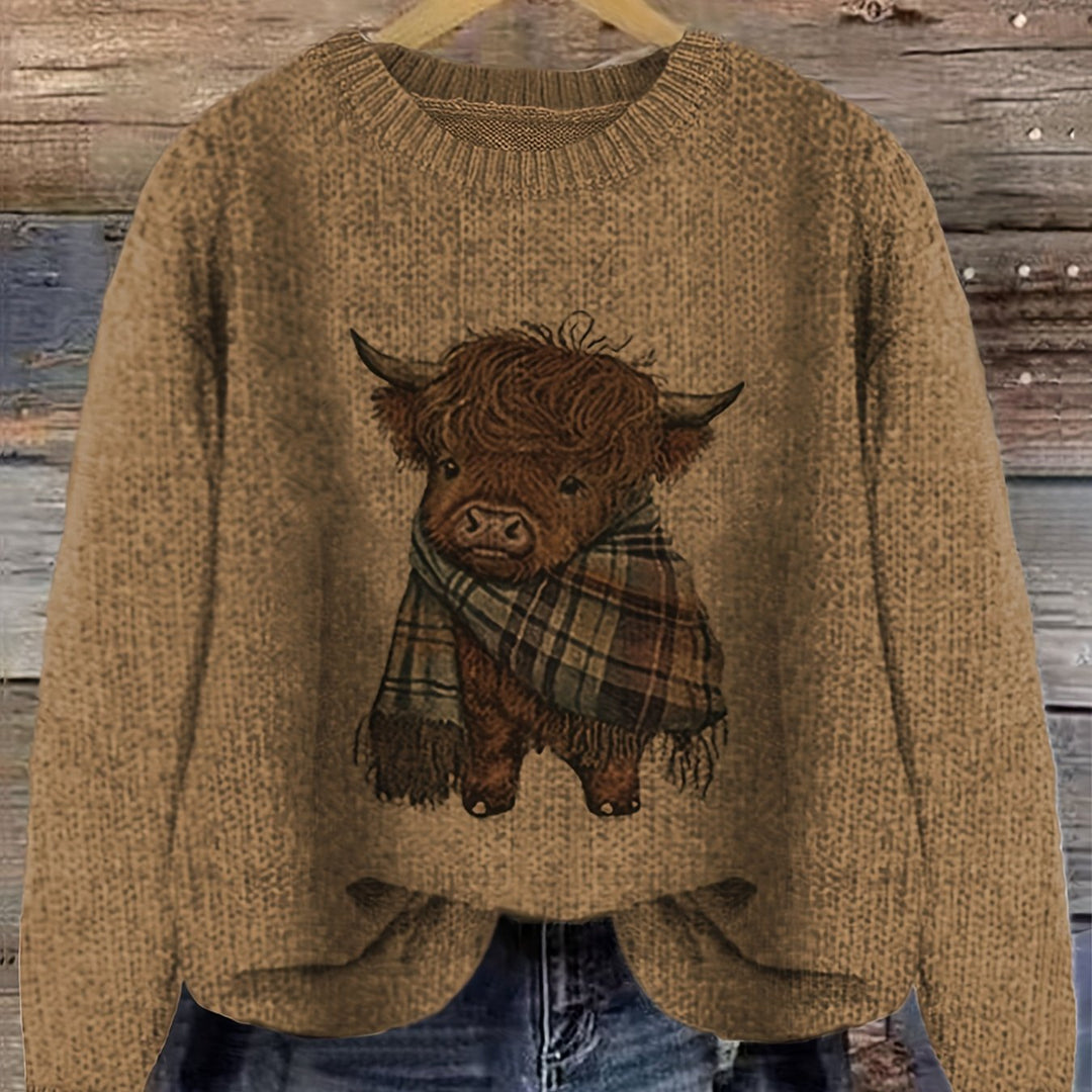 Bonnie | Mysig Highland Ko Pullover