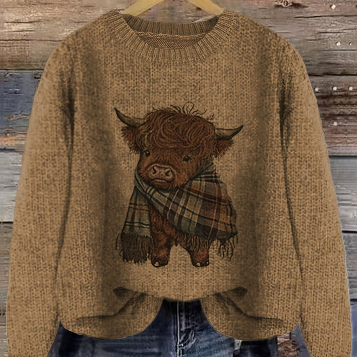 Bonnie | Mysig Highland Ko Pullover