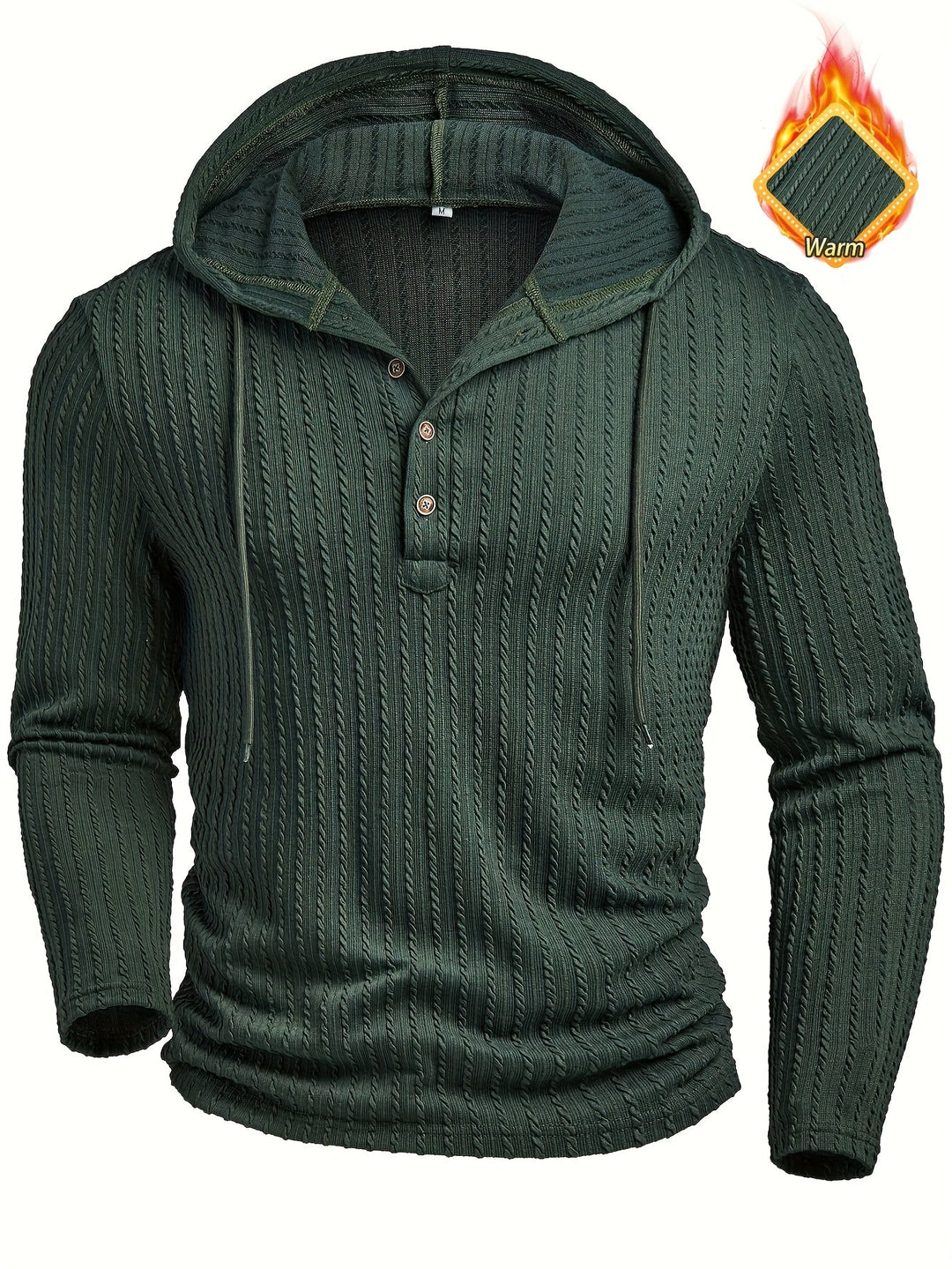Rafferty | Texturerad Huva Henley Skjorta