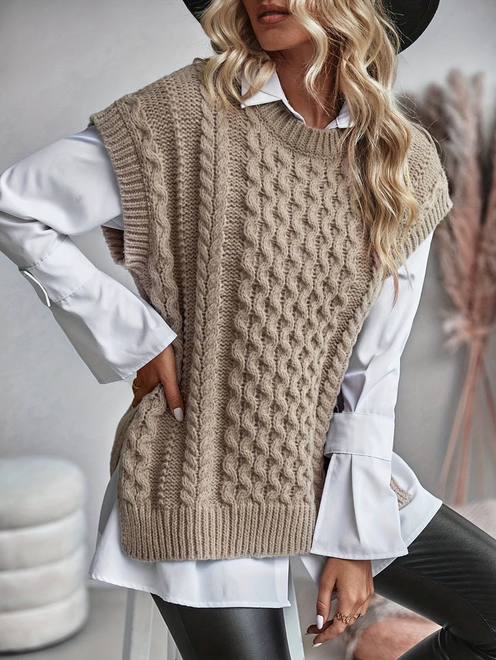 Colette | Kabelstickad ärmlös väst