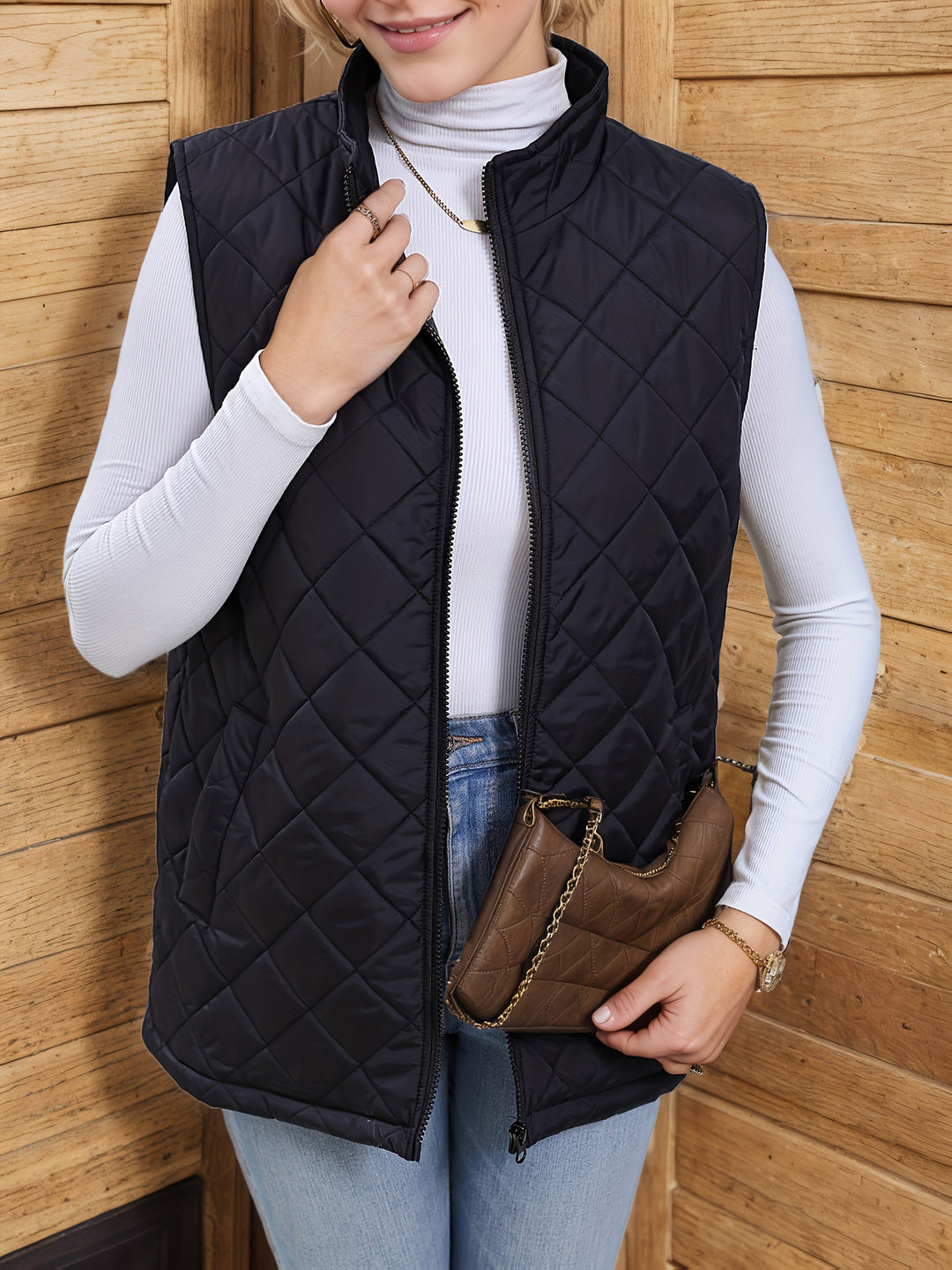 Corinne | Diamantquiltad Lång Gilet