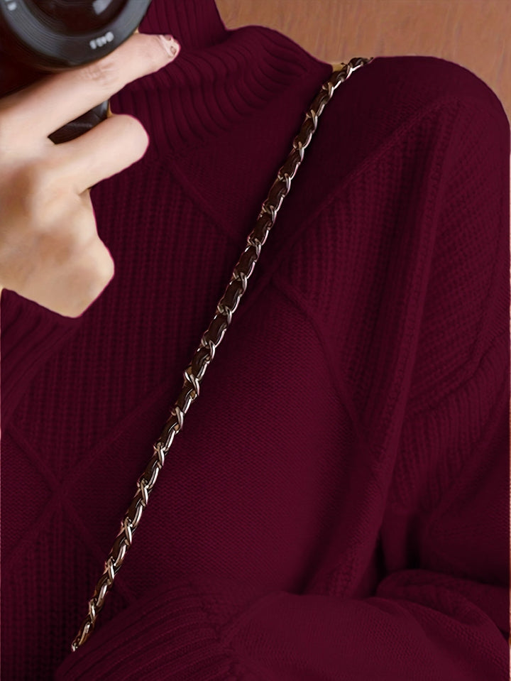 Freya | Texturerad Turtleneck Tröja