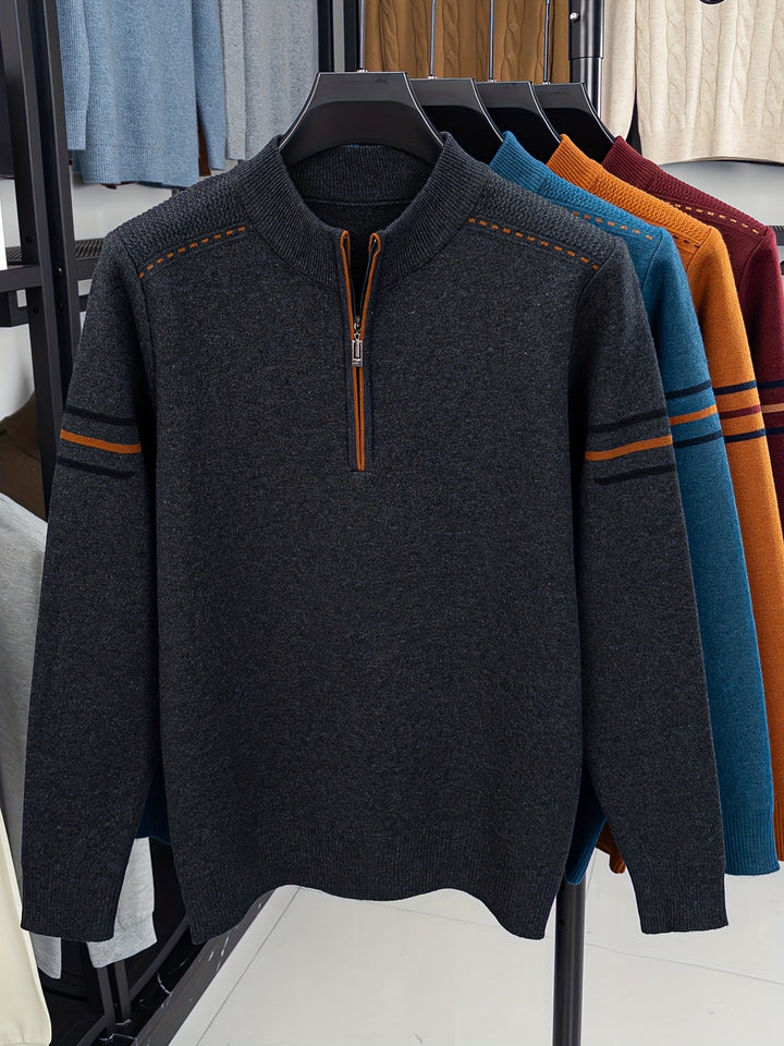 Alden | Zip-Neck Stickad Tröja
