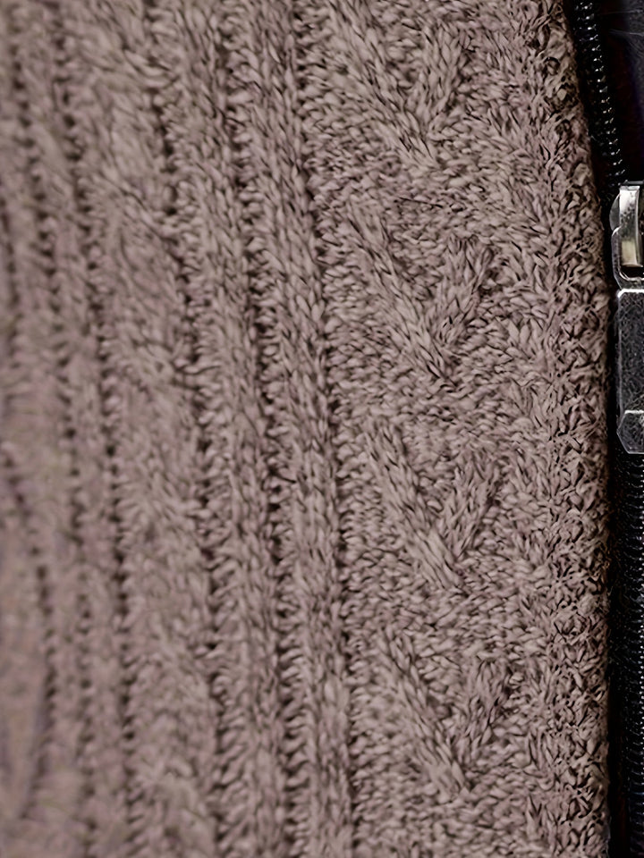 Edmund | Texturerad Ståkrage Zip Cardigan
