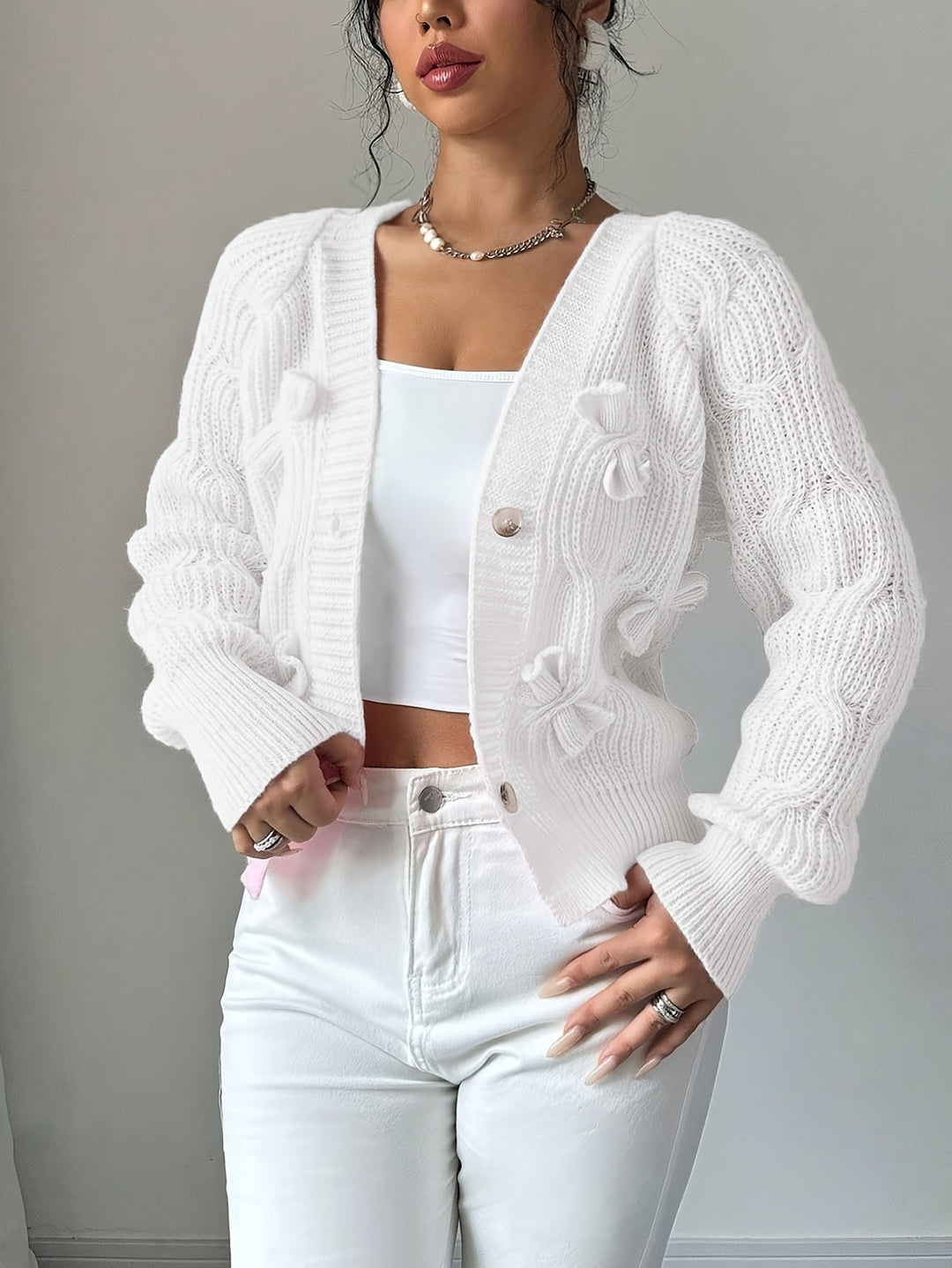 Primula | Mjuk Cardigan med Båge