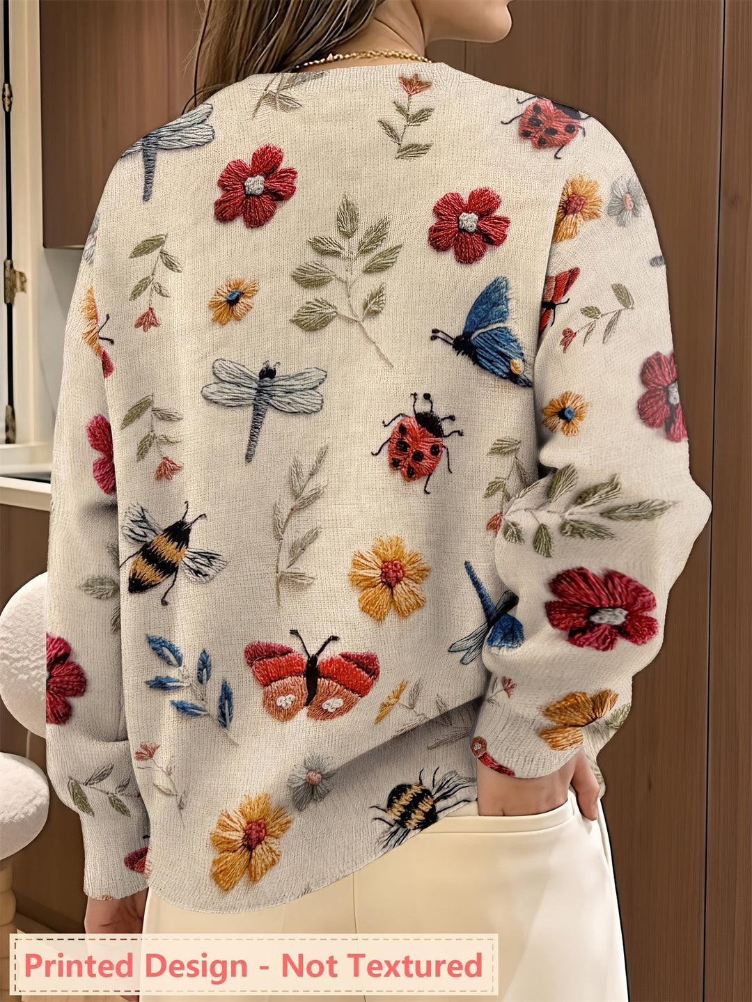 Meredith | Botanisk Tryck Crew Neck Tröja