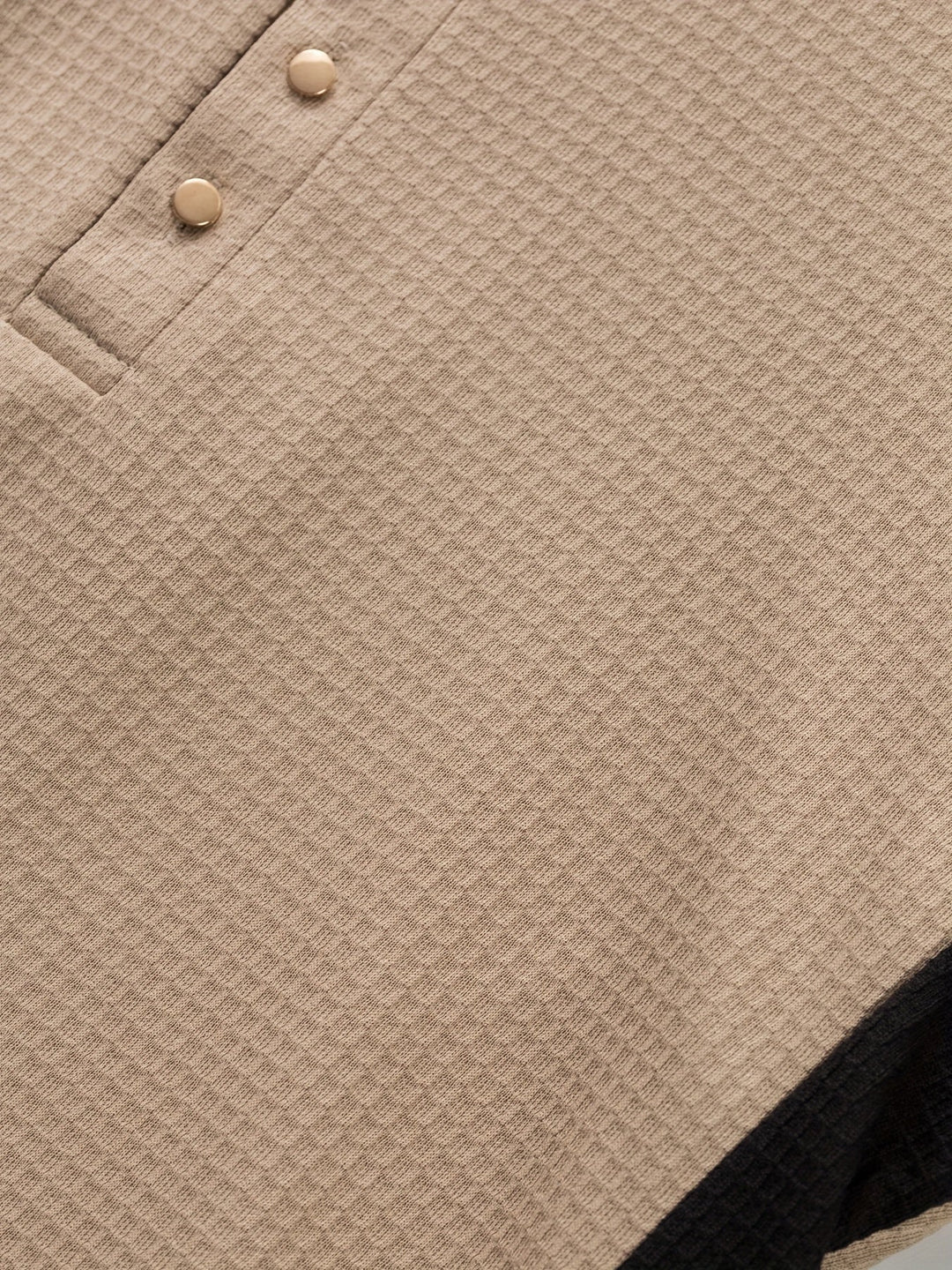 Sawyer | Texturerad Kontrast Henley Skjorta