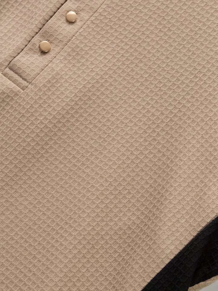 Sawyer | Texturerad Kontrast Henley Skjorta