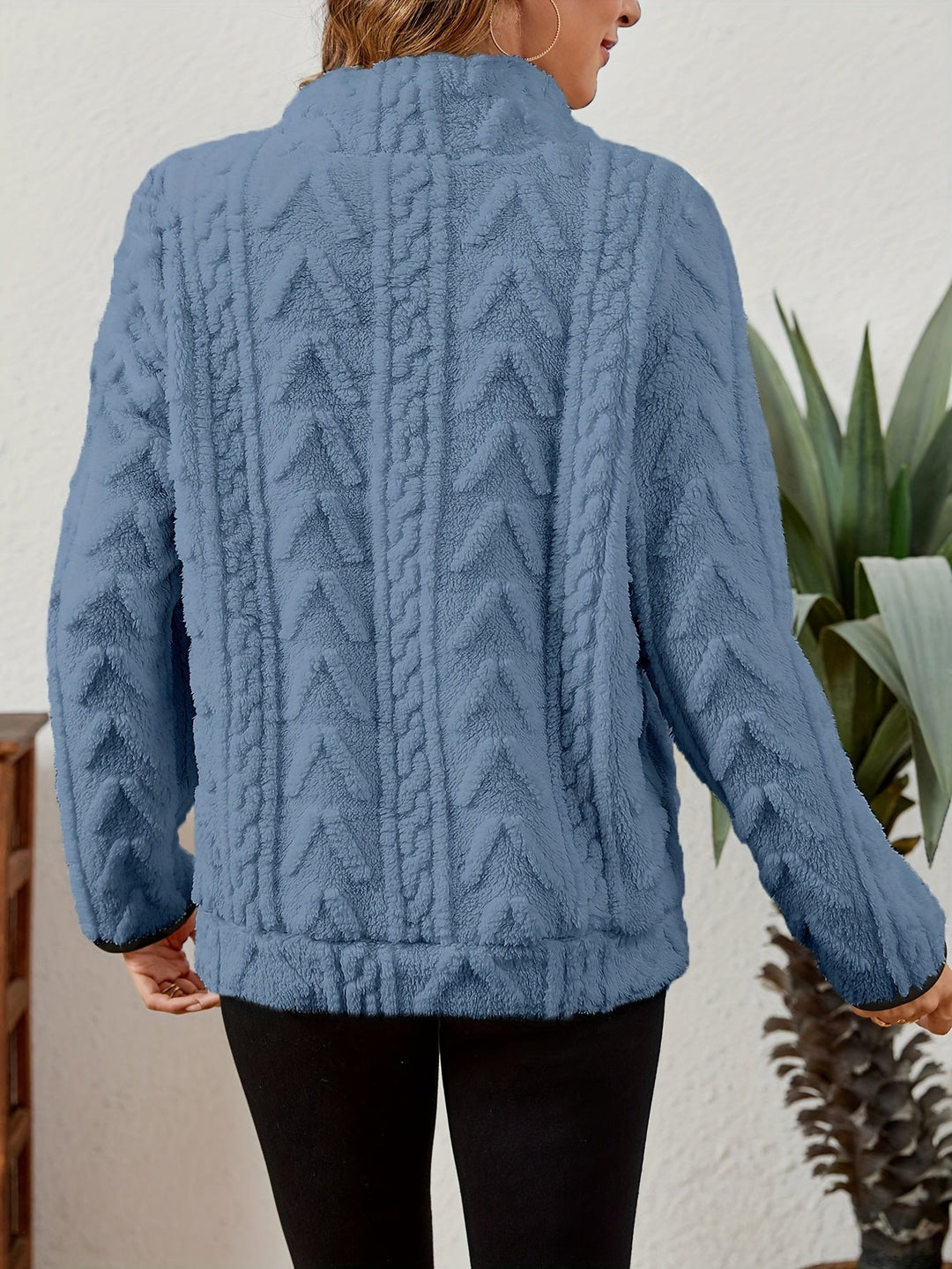 Thea | Texturerad Halv-Zip Pullover