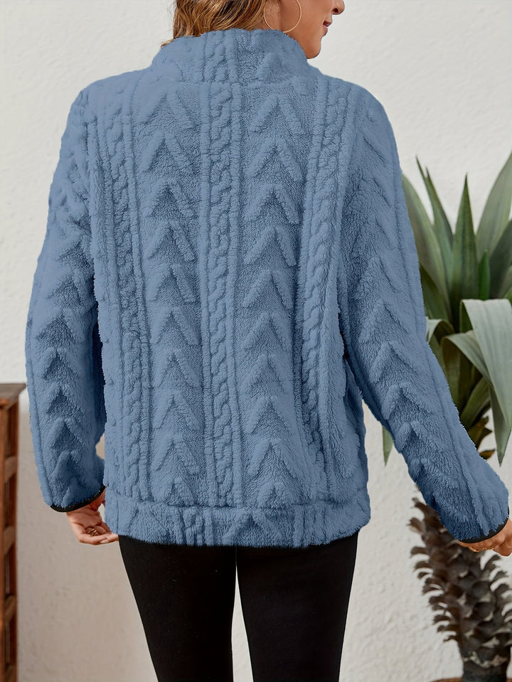 Thea | Texturerad Halv-Zip Pullover