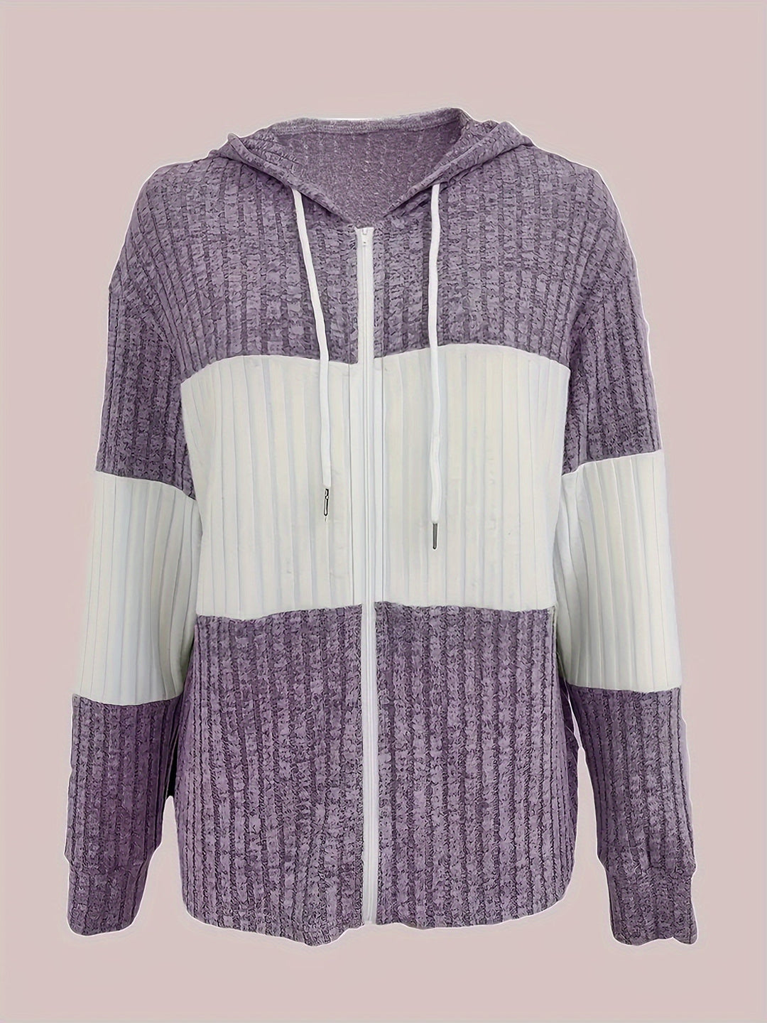Tamara | Texturerad Huva Zip Jacka