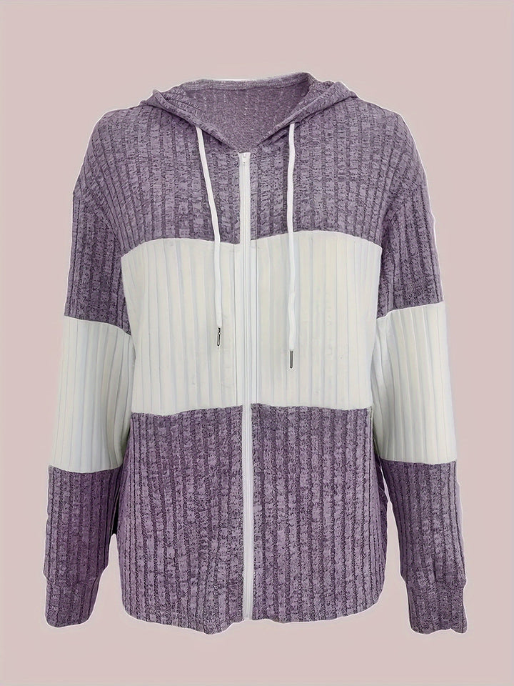Tamara | Texturerad Huva Zip Jacka