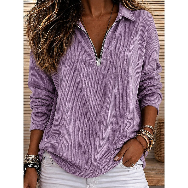 Winifred | Ribbad Kvartzip Topp