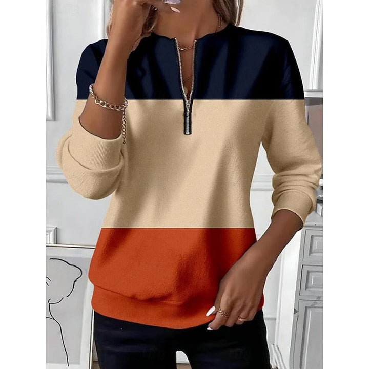 Odessa | Färgblock Zip Sweatshirt
