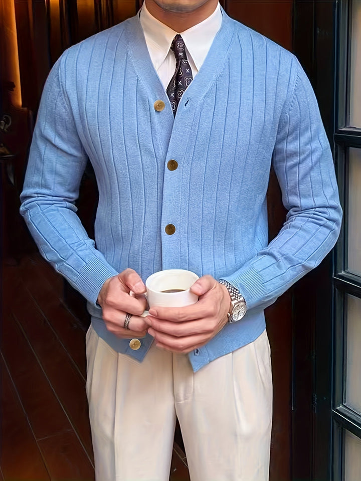 Alistair | Ribbade Knapp-up Cardigan